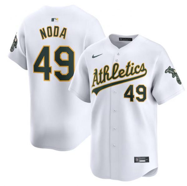 Men Oakland Athletics #49 Ryan Noda White Home Limited Stitched Jersey