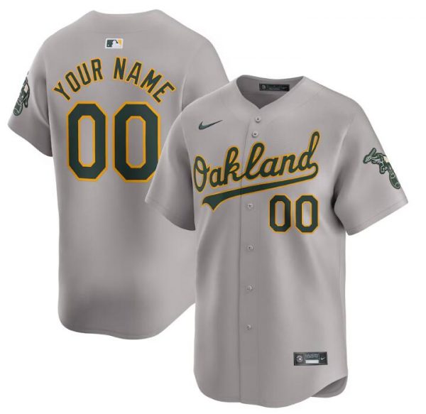 Oakland Athletics Active Player Custom Grey Away Limited Stitched Jersey