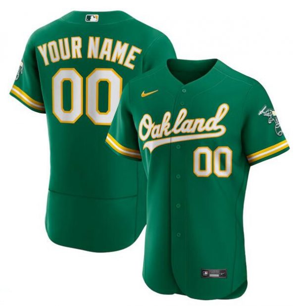 Oakland Athletics Active Player Custom Kelly Green Flex Base Stitched Baseball Jersey