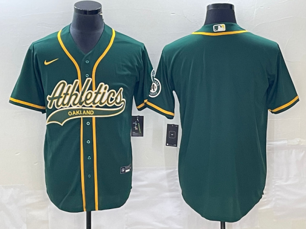 Men Oakland Athletics Blank Green Cool Base Stitched Baseball Jersey