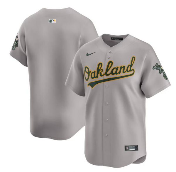 Men Oakland Athletics Blank Grey Away Limited Stitched Jersey
