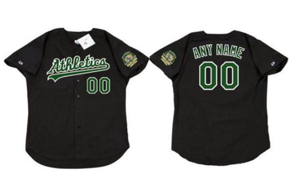 Oakland Athletics Customized Black 2000 Throwback Stitched Baseball Jersey