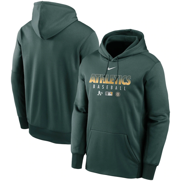 Men Oakland Athletics Green 2022 Therma Performance Pullover Hoodie