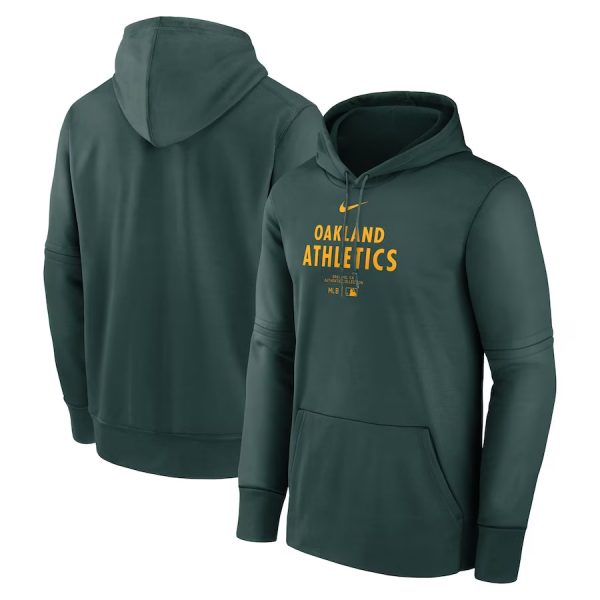 Men Oakland Athletics Green 2024 Collection Practice Performance Pullover Hoodie