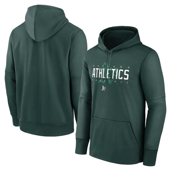 Men Oakland Athletics Green Pregame Performance Pullover Hoodie