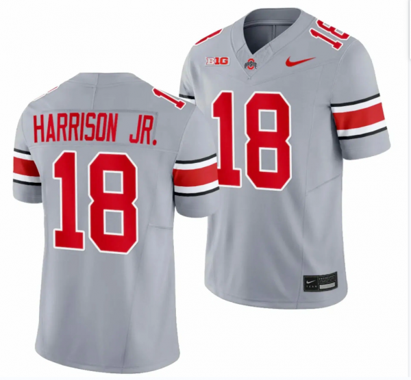 Men Ohio State Buckeyes #18 Marvin Harrison Jr. Gray 2023 F.U.S.E Limited Stitched Jersey