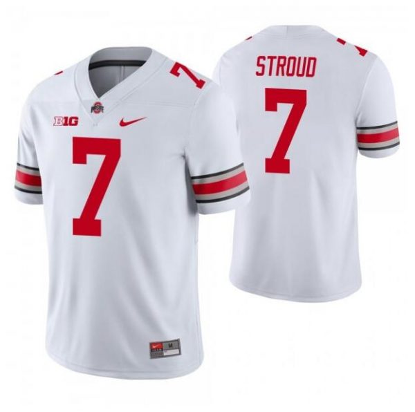 Men Ohio State Buckeyes #7 C.J. Stroud White Vapor Limited Stitched Jersey