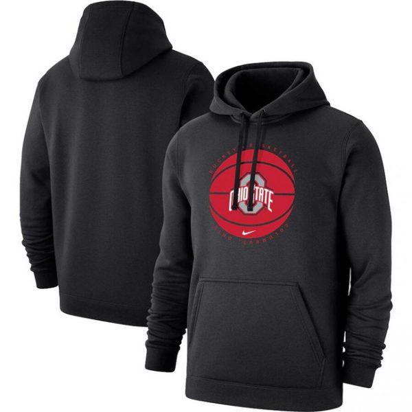 Men Ohio State Buckeyes Black Basketball Pullover Hoodie