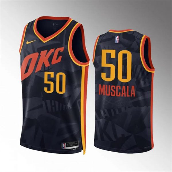 Men Oklahoma City Thunder #50 Mike Muscala Stitched Black 2023/24 City Edition Basketball Jersey