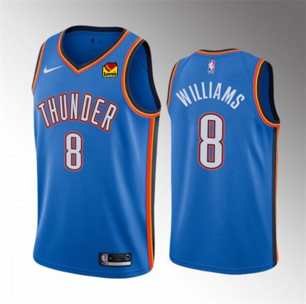 Men Oklahoma City Thunder #8 Jalen Williams Blue Icon Edition Stitched Basketball Jersey
