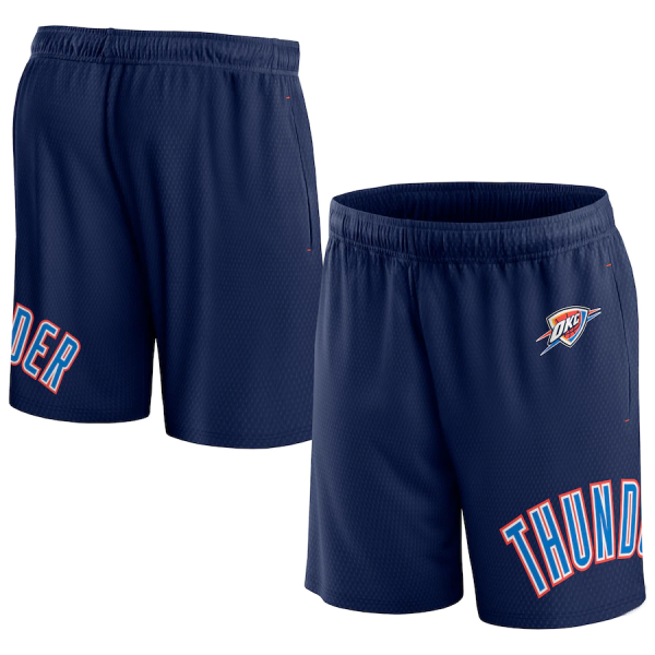 Men Oklahoma City Thunder Navy Free Throw Mesh Shorts