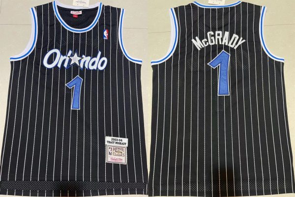 Men Orlando Magic #1 Tracy McGrady Black Stitched Jersey