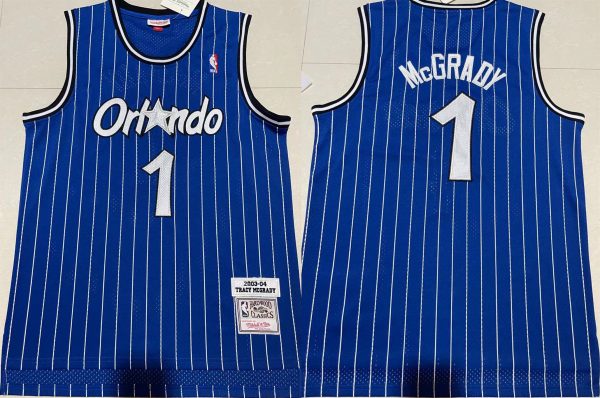 Men Orlando Magic #1 Tracy McGrady Blue Stitched Jersey
