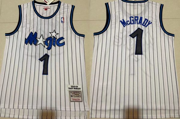 Men Orlando Magic #1 Tracy McGrady White Stitched Jersey