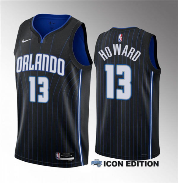Men Orlando Magic #13 Jett Howard Black 2023 Draft Icon Edition Stitched Basketball Jersey