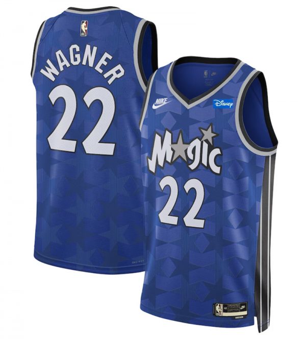 Men Orlando Magic #22 Franz Wagner Blue 2023/24 Classic Edition Stitched Basketball Jersey