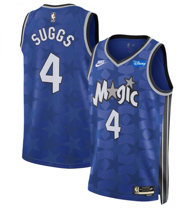 Men Orlando Magic #4 Jalen Suggs Blue 2023/24 Classic Edition Stitched Basketball Jersey
