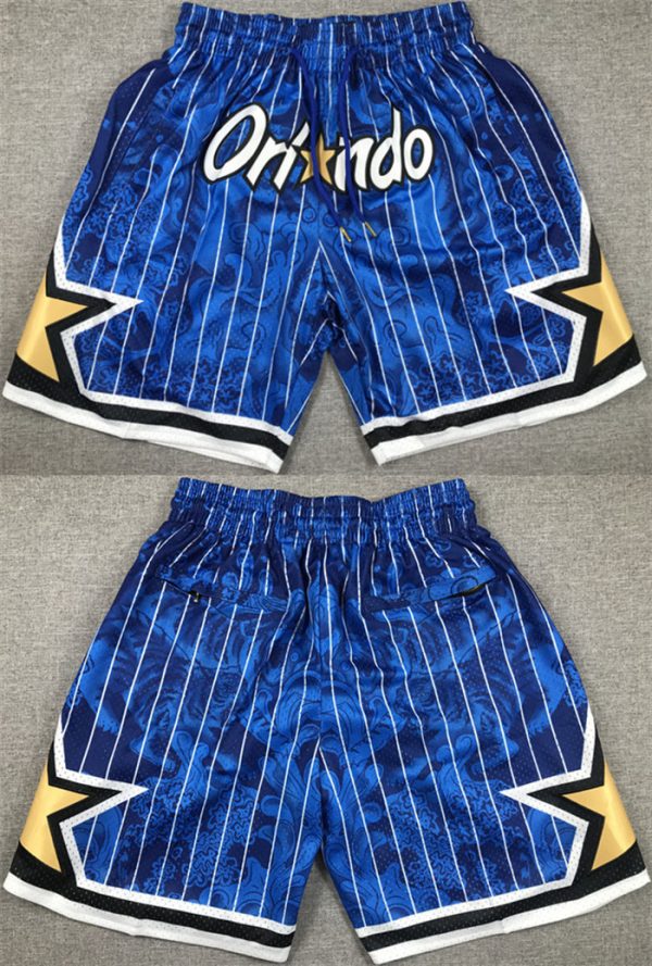Men Orlando Magic Blue Shorts(Run Small)