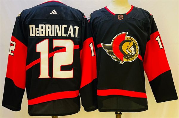 Men Ottawa Senators #12 Alex DeBrincat Black Stitched Jersey