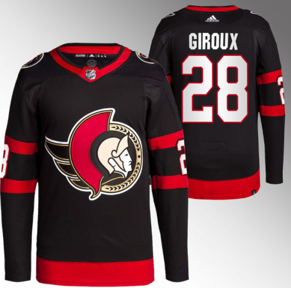 Men Ottawa Senators #28 Claude Giroux 2021 Black Stitched Home Jersey