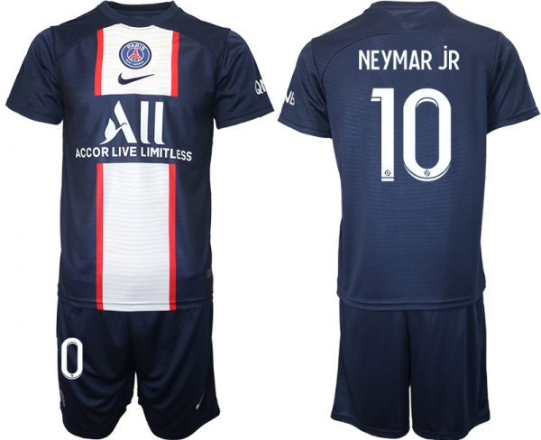 Men Paris Saint-Germain #10 Neymar Jr 2023 Navy Home Soccer Jersey Suit