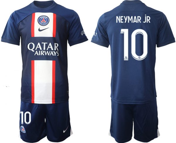 Men Paris Saint-Germain #10 Neymar Jr 2023 Navy Home Soccer Jersey Suit