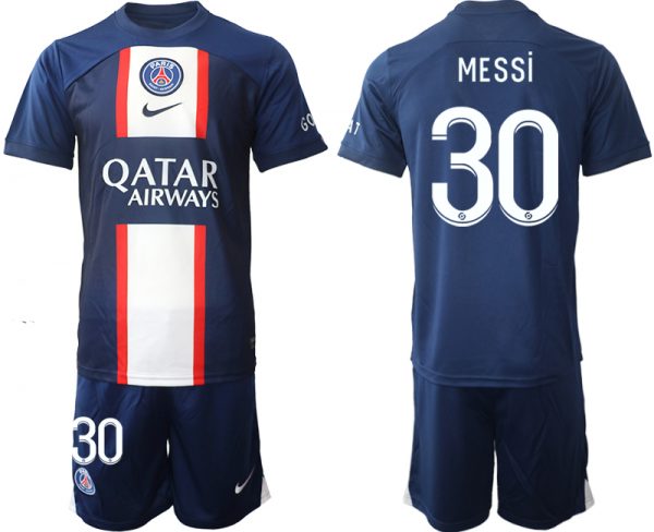Men Paris Saint-Germain #30 Lionel Messi 2023 Navy Home Soccer Jersey Suit