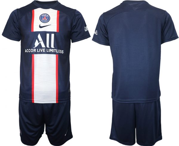 Men Paris Saint-Germain Blank 2023 Navy Home Soccer Jersey Suit