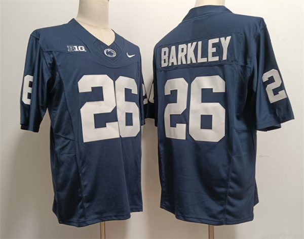 Men Penn State Nittany Lions #26 Saquon Barkley Navy cStitched Jersey