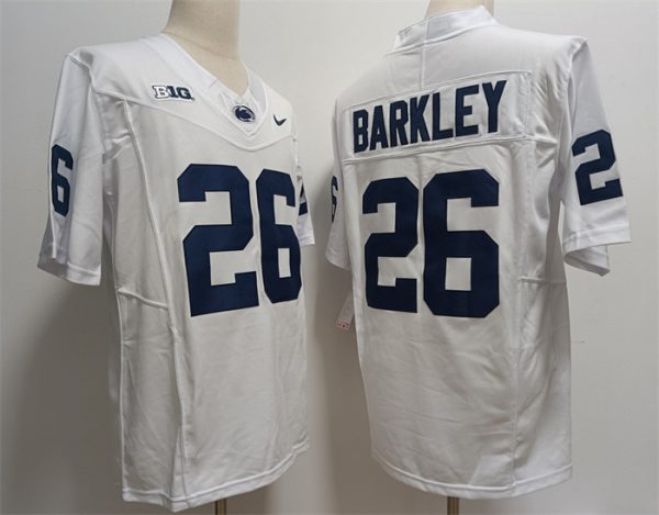 Men Penn State Nittany Lions #26 Saquon Barkley White Stitched Jersey