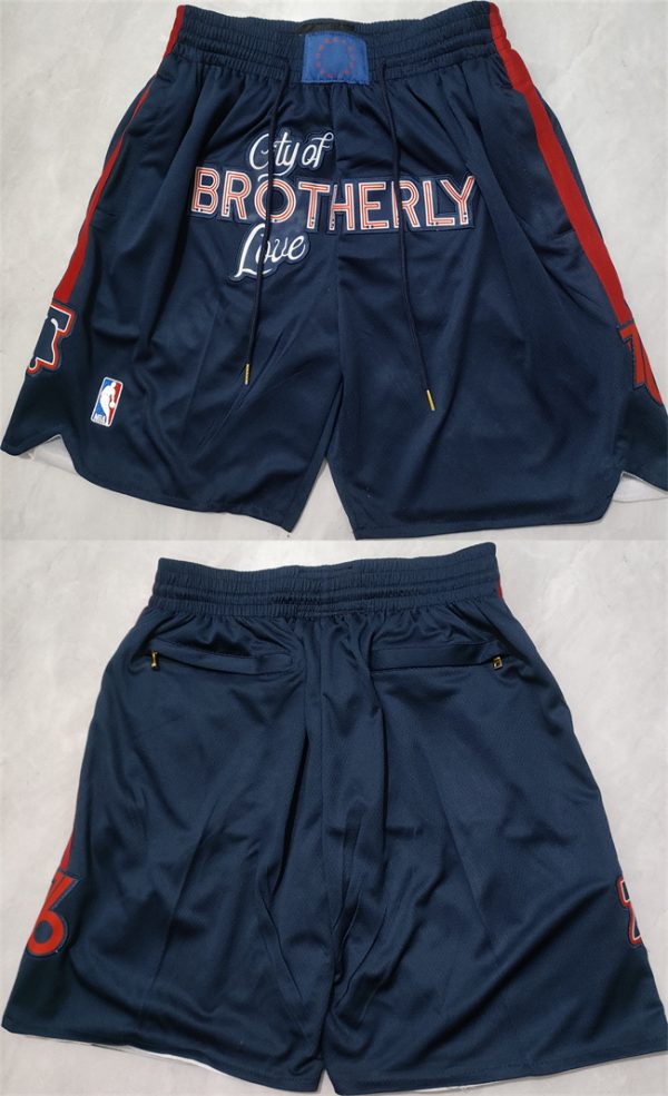 Men Philadelphia 76ers Navy City Edition Shorts (Run Small)