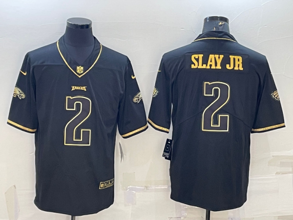 Men Philadelphia Eagles #2 Darius Slay JR Black Gold Vapor Untouchable Limited Stitched Jersey