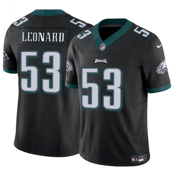 Men Philadelphia Eagles #53 Shaquille Leonard Black 2023 F.U.S.E. Vapor Untouchable Limited Stitched Football Jersey