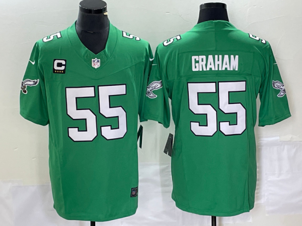 Men Philadelphia Eagles #55 Brandon Graham Green 2023 F.U.S.E. With C Patch Vapor Untouchable Stitched Football Jersey