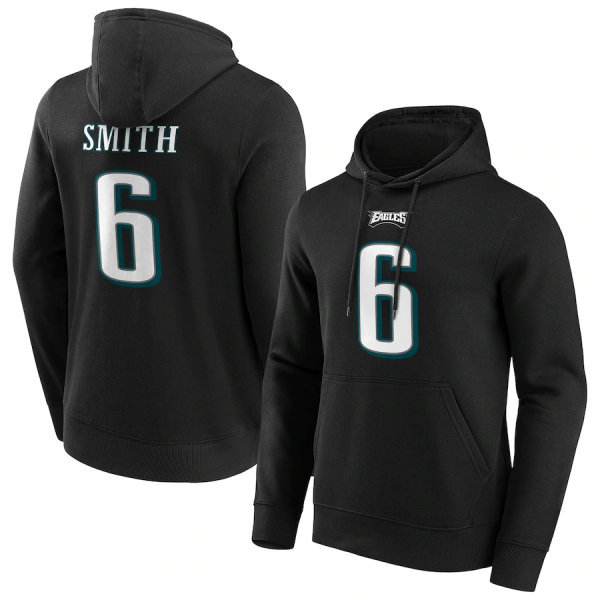 Men Philadelphia Eagles #6 DeVonta Smith Black Hoodie