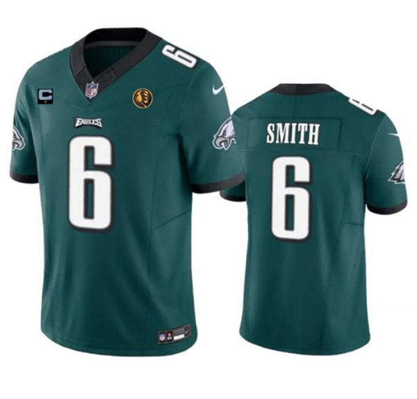 Men Philadelphia Eagles #6 DeVonta Smith Green 2023 F.U.S.E. With 1-star C Patch And John Madden Patch Vapor Limited Stitched Football Jersey