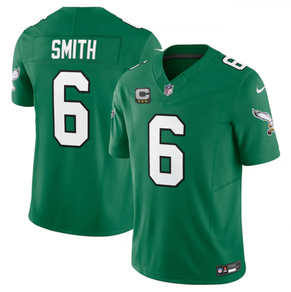 Men Philadelphia Eagles #6 DeVonta Smith Green 2023 F.U.S.E. With C Patch Vapor Untouchable Stitched Football Jersey