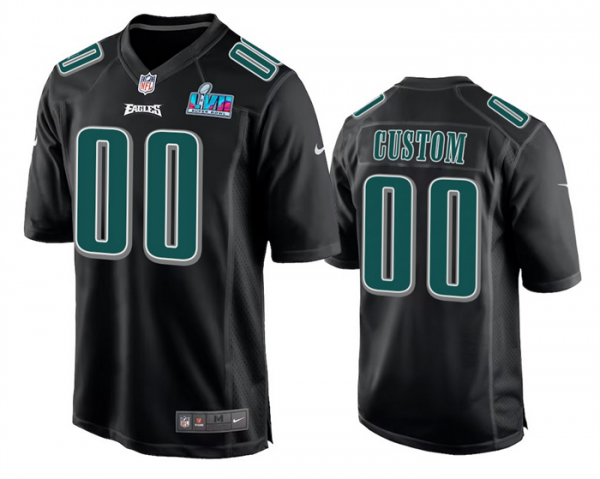 Philadelphia Eagles ACTIVE PLAYER Custom Black Super Bowl LVII Patch Stitched Game Jersey