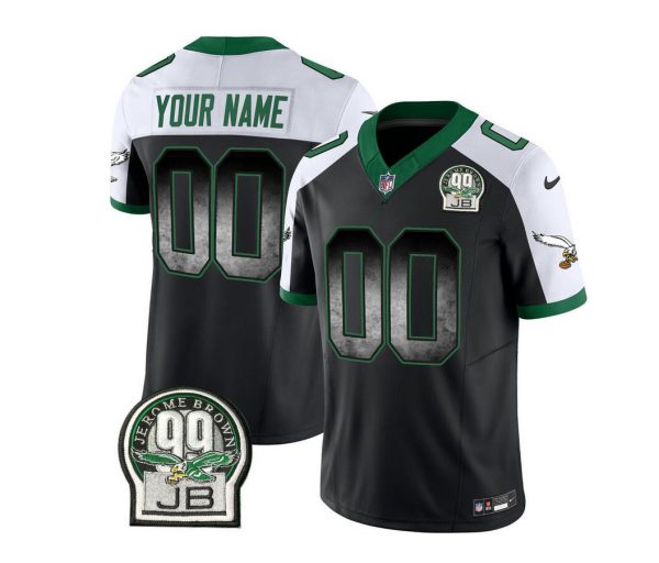 Philadelphia Eagles Active Player Custom Black/White 2023 F.U.S.E. Throwback Vapor Untouchable Limited Stitched Football Jersey