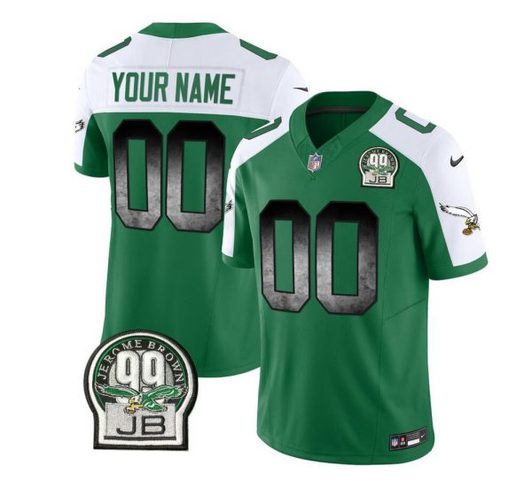 Philadelphia Eagles Active Player Custom Green/White 2023 F.U.S.E. Throwback Vapor Untouchable Limited Stitched Football Jersey