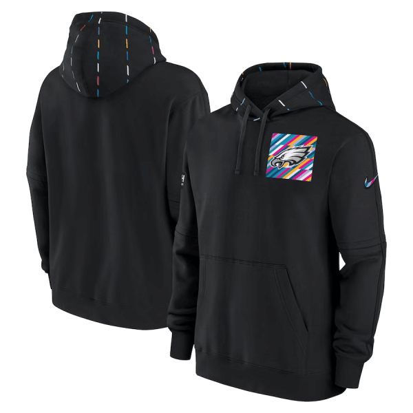 Men Philadelphia Eagles Black 2023 Crucial Catch Club Pullover Hoodie