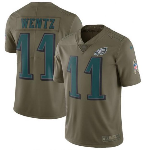 Philadelphia Eagles Customized Olive Salute To Service Limited Stitched Football Jersey