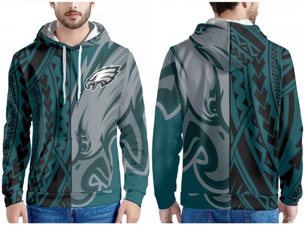 Men Philadelphia Eagles Green Pullover Hoodie