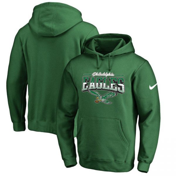 Men Philadelphia Eagles Green Sideline Pullover Hoodie