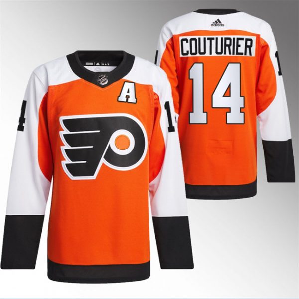 Men Philadelphia Flyers #14 Sean Couturier 2023/24 Orange Stitched Jersey