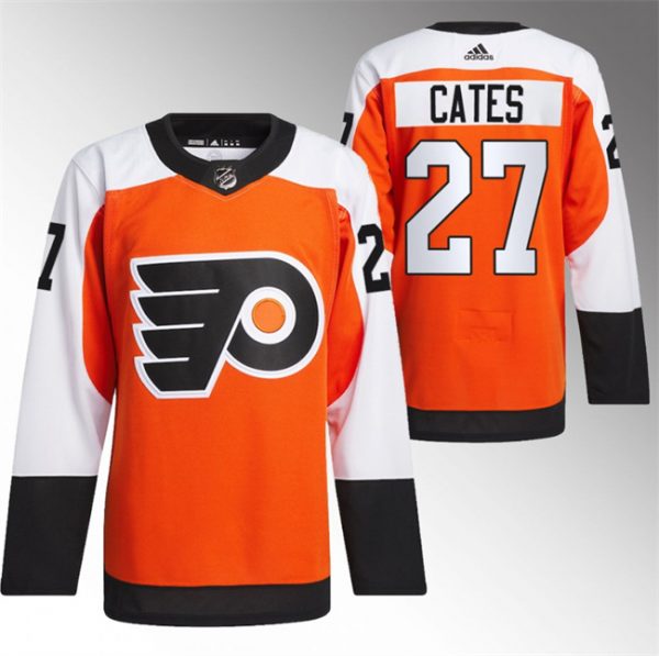 Men Philadelphia Flyers #27 Noah Cates 2023/24 Orange Stitched Jersey