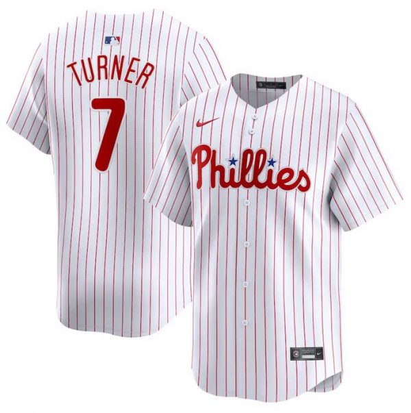 Men Philadelphia Phillies #7 Trea Turner White Home Limited Stitched Jersey