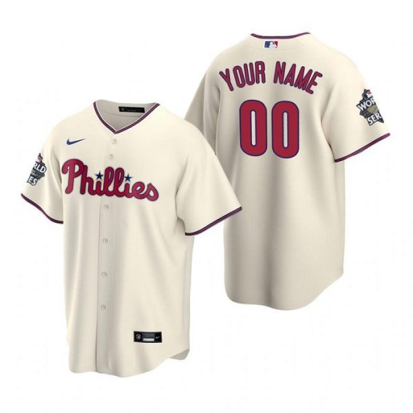 Philadelphia Phillies Active Player Custom Cream2022 World Series Cool Base Stitched Baseball Jersey
