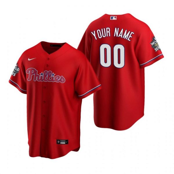Philadelphia Phillies Active Player Custom Red World Series Cool Base Stitched Baseball Jersey