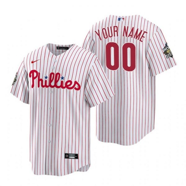 Philadelphia Phillies Active Player Custom White 2022 World Series Cool Base Stitched Baseball Jersey